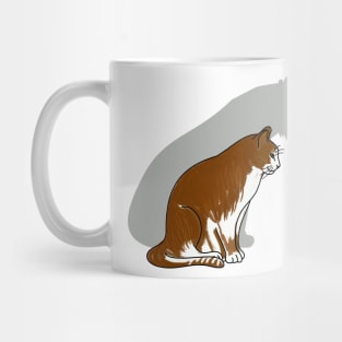 White Brown Cat with Tiger Shadow Mug